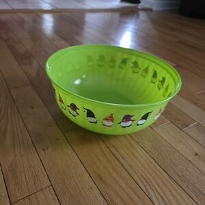 Green Halloween Bowl with Gnome Design
